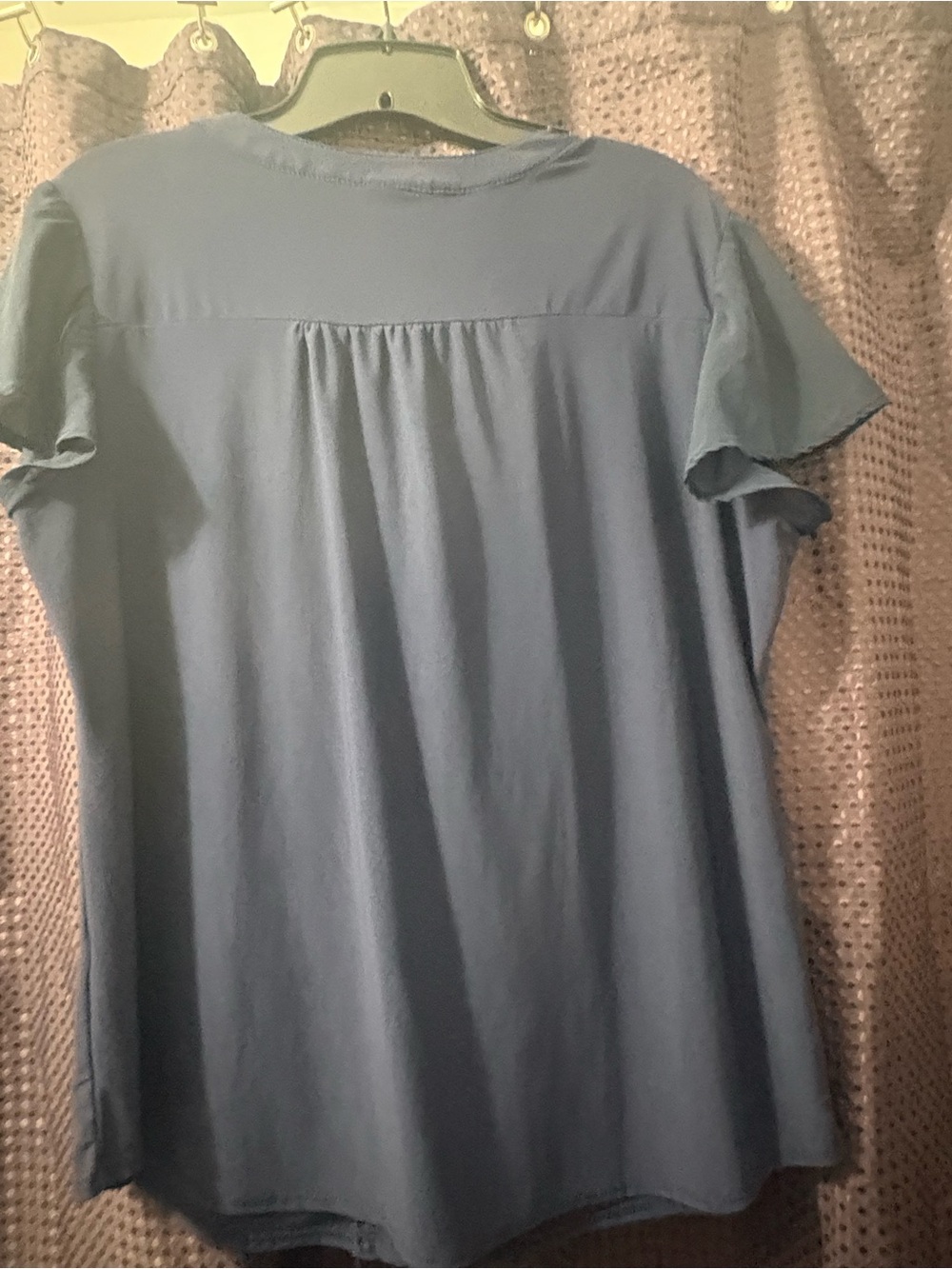 PerSeption Concept Navy Ruffle Button-Down Top - Picture 3 of 4